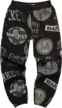 Спортивные брюки Market Monogram Grayscale Sweatpants 'Black', черный