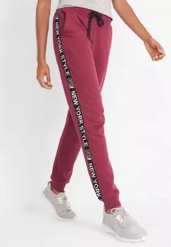 Спортивные брюки MIT BNDCHEN UND STATEMENT bonprix, красный