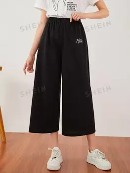 Спортивные брюки Mulvari, графический рисунок с надписью Shein, черный