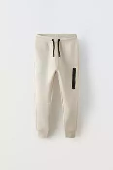 Спортивные брюки на молнии ZARA, песок