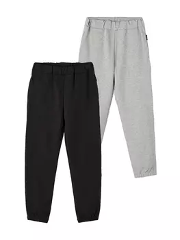 Спортивные брюки name it Mdchen Jogginghose 2er-Set Basic Sweat Pants NKFSWEAT, серый черный