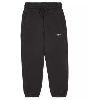 Спортивные брюки off stamp из хлопкового джерси Off-White Kids, черный