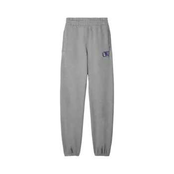Спортивные брюки Off-White Logo Embroidered 'Melange Grey/Nautical Blue', серый