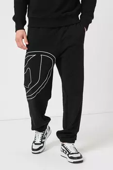 Спортивные брюки оверсайз с логотипом Diesel, черный