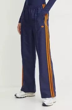 Спортивные брюки оверсайз с монограммой adidas Originals, темно-синий