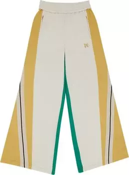 Спортивные брюки Palm Angels Monogram Colorblock Wide 'Off White/Multicolor', белый