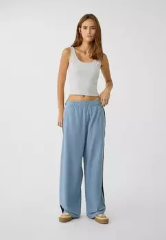Спортивные брюки PLUSH WITH SIDE STRIPE Stradivarius, синий