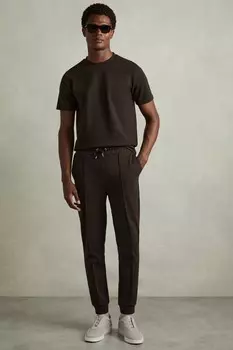 Спортивные брюки Premier Interlock Jersey со шнурком Reiss, коричневый
