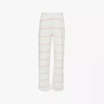 Спортивные брюки прямого кроя из хлопкового трикотажа с полосками Gummy Sisters & Seekers, белый