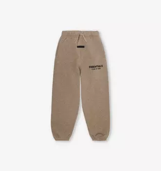 Спортивные брюки прямого кроя из хлопкового трикотажа с принтом логотипа для детей от 2 до 16 лет Fear Of God Essentials, серый