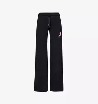 Спортивные брюки прямого кроя из хлопкового трикотажа со средней посадкой и принтом «Роза» с двумя накладными карманами Off-White C/O Virgil Abloh, белый