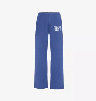 Спортивные брюки прямого кроя из хлопкового трикотажа с двумя накладными карманами Gallery Dept, синий