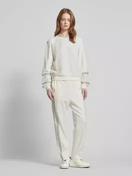 Спортивные брюки прямого кроя с окантовкой LIU JO SPORT, кремовый