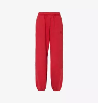 Спортивные брюки прямого кроя с высокой посадкой из хлопковой смеси с фирменной вышивкой Karter Anine Bing, красный