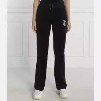 Спортивные брюки прямого кроя в стиле вестерн с ромбовидной отделкой Caviar Juicy Couture, черный