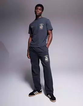 Спортивные брюки River Island с открытым подолом, цвет: черный.
