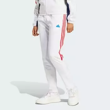 Спортивные брюки с 3 полосками Tiro Cut Adidas, цвет White/Team Navy Blue 2/Better Scarlet