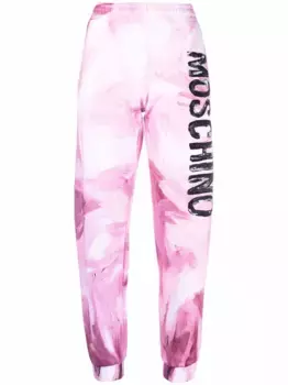 Спортивные брюки с абстрактным принтом Moschino, розовый