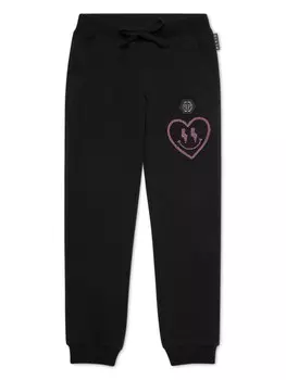 Спортивные брюки с эластичной талией и логотипом Philipp Plein Junior, черный