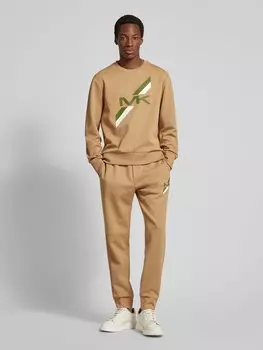 Спортивные брюки с этикеткой, модель «STRIPE» Michael Kors, коричневый