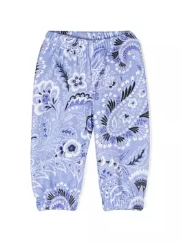 Спортивные брюки с ботаническим принтом ETRO KIDS, синий