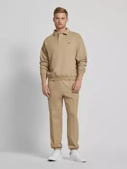 Спортивные брюки с декоративными швами из хлопковой смеси Lacoste, бежевый