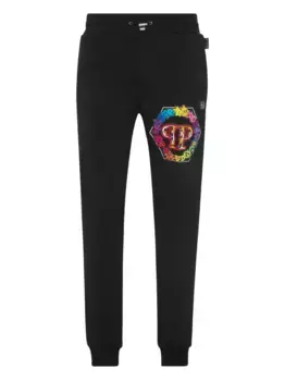 Спортивные брюки с декорированным логотипом Philipp Plein, черный