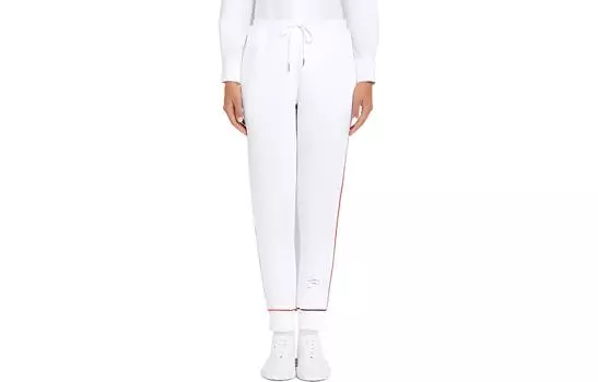 Спортивные брюки с контрастной отделкой THOM BROWNE, белый