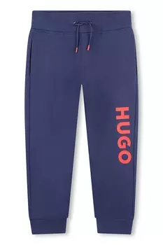 Спортивные брюки с контрастным логотипом Hugo, синий