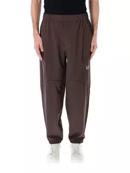 Спортивные брюки с логотипом Ea7 Emporio Armani, коричневый