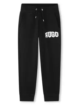 Спортивные брюки с логотипом HUGO KIDS, черный