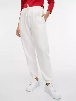 Спортивные брюки с логотипом и флисом Gap, белый