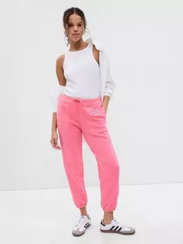 Спортивные брюки с логотипом и флисом Gap, розовый