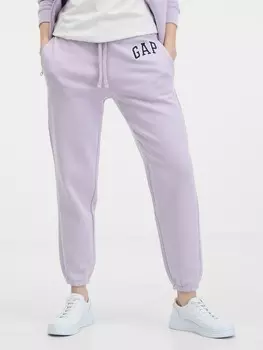Спортивные брюки с логотипом и флисом Gap, фиолетовый