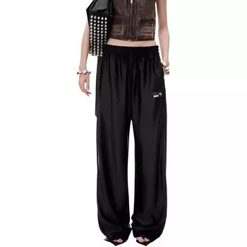 Спортивные брюки с логотипом и окантовкой Alexander Wang, черный