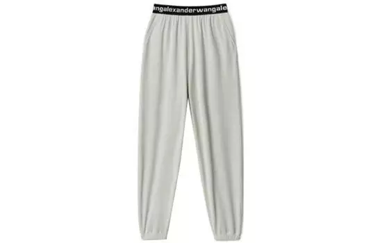 Спортивные брюки с логотипом и поясом Александра Вана Alexander Wang, Smoke Gray