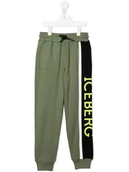 Спортивные брюки с логотипом Iceberg Kids, зеленый