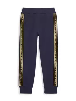 Спортивные брюки с логотипом Little Boy's & Boy's Balmain, темно-синий