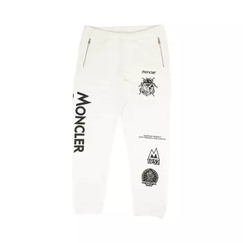 Спортивные брюки с логотипом Moncler, цвет Белый/черный