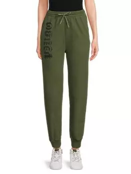 Спортивные брюки с логотипом на шнурке Pinko, цвет Cypress Green