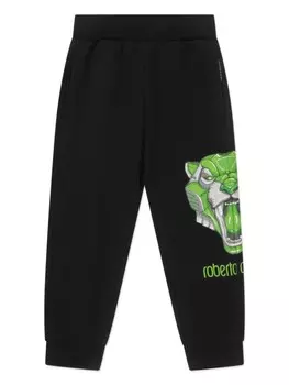 Спортивные брюки с логотипом Roberto Cavalli Junior, черный