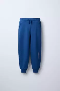 Спортивные брюки с лозунгом ZARA, электрический синий