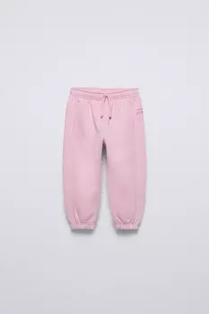 Спортивные брюки с лозунгом ZARA, розовый