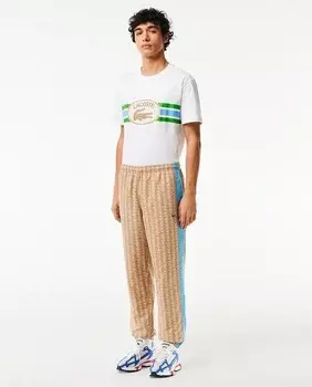 Спортивные брюки с монограммой Lacoste, бежевый