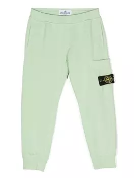 Спортивные брюки с нашивкой-компасом Stone Island Junior, зеленые