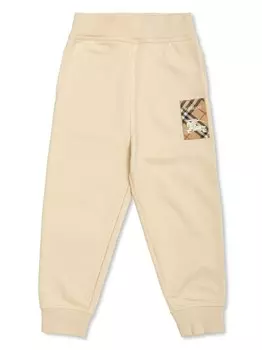 Спортивные брюки с нашивкой-логотипом Burberry Kids, нейтральный цвет