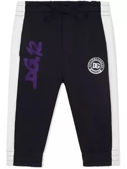 Спортивные брюки с нашивкой-логотипом Dolce & Gabbana Kids, черный