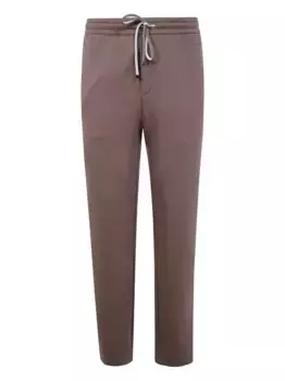 Спортивные брюки с нашивкой-логотипом и шнурком EMPORIO ARMANI, коричневый