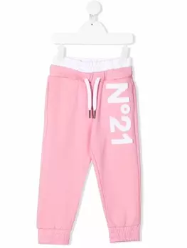 Спортивные брюки с нашивкой-логотипом N21 Kids, розовый