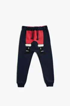 Спортивные брюки с новогодним узором Koton, красный